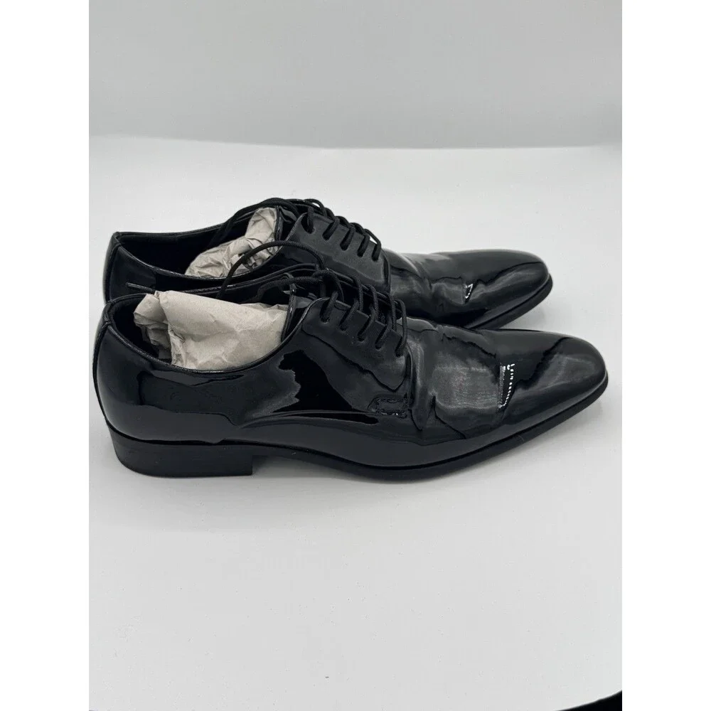 Alfani Men’s Oxford Dress Shoe.‎ Size 10 Black Patent Leather NWB Prom Formal